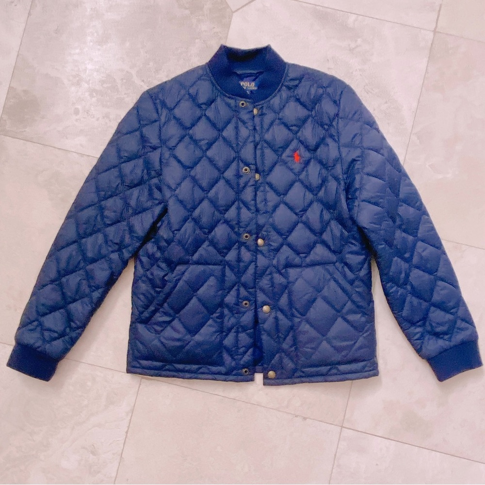 Boys’ Navy Blue Polo Ralph Lauren Quilted Jacket Size Large 14-16
